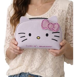 Hello Kitty x The Crème Shop Makeup Bag Rhinestone Bow Cosmetic Case NWT